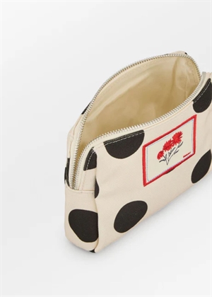 Maxi polka canvas pouch bag Birch White Becksøndergaard 